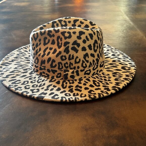 NWT Women's Leopard Print Fedora Hat - Picture 4 of 7